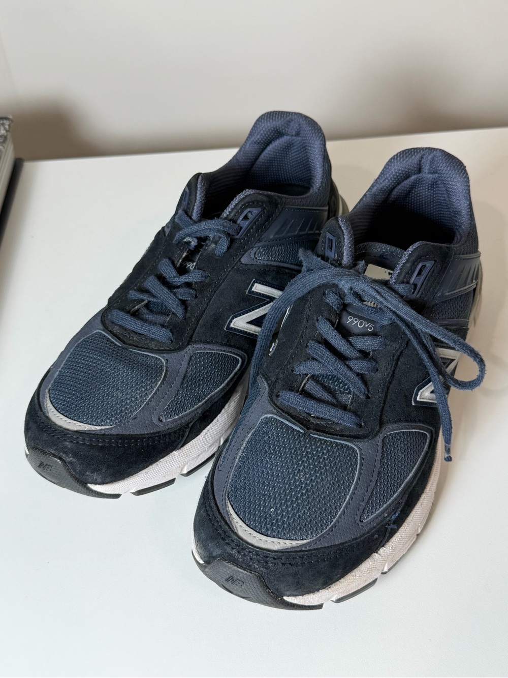 New Balance Size 10 990 v5 Made in USA Men's Dark Navy & Black 990v5 Sneakers